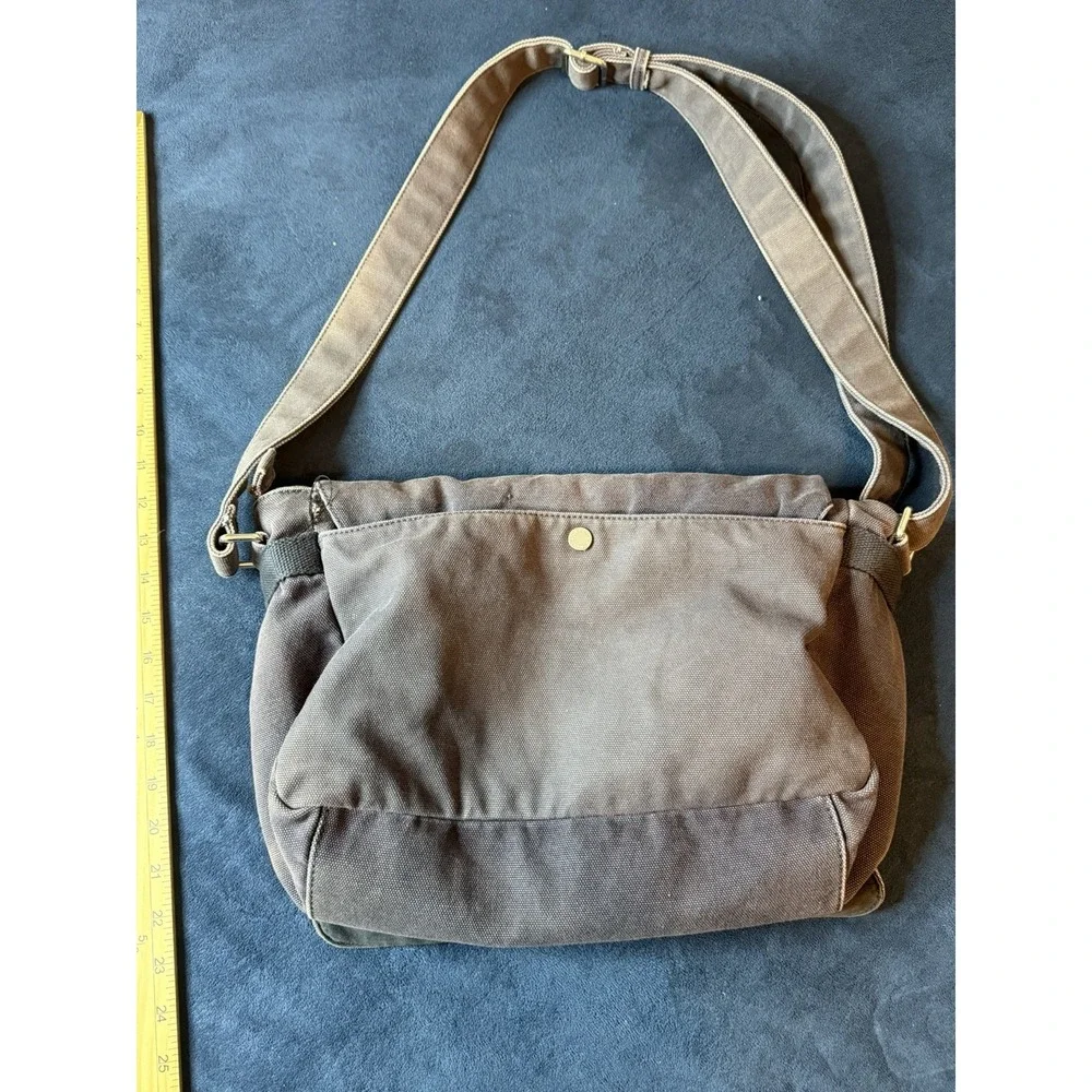 Armani Exchange Canvas Messenger Bag Navy Blue Faded 90s Y2K AX 1991 Vintage